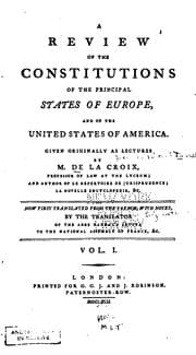 Tapa de Constitutions des principaux états de l'Europe