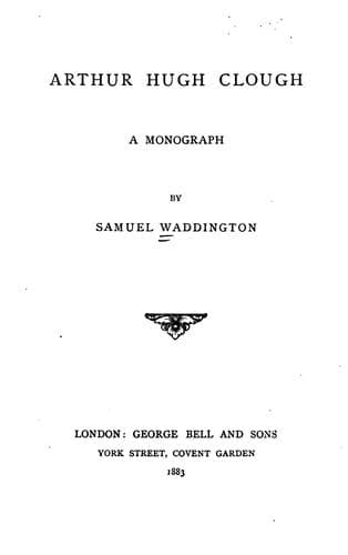Tapa de Arthur Hugh Clough