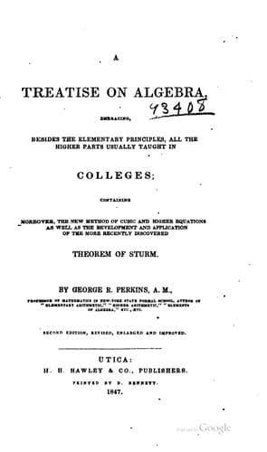 Tapa de treatise on algebra