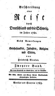 Tapa de Beschreibung einer reise durch Deutschland und die Schweiz, im jahre 1781