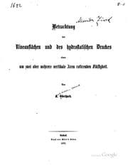 Tapa de Betrachtung der Niveauflächen und des Hydrostatischen druckes einer um zwei oder mehrere vertikale Axen rotirenden Flüssigkeit