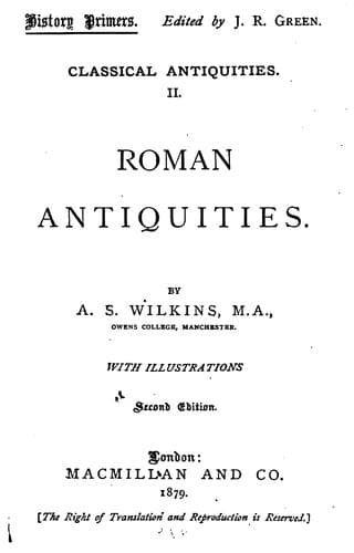 Tapa de Classical antiquities