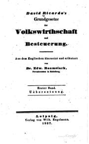 Tapa de David Recardo's Grundgesetze der volkswirthschaft