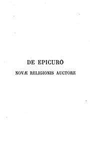 Tapa de De Epicuro novæ religionis auctore