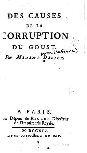 Tapa de Des causes de la corruption du goust