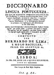 Tapa de Diccionario da lingua portugueza