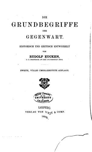 Tapa de Die grundbegriffe der gegenwart