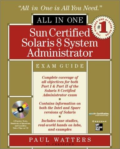 Tapa de Sun certified Solaris 8 system administrator