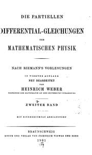Tapa de Die partiellen differential-gleichungen der mathematischen physik nach Riemann's Vorlesungen in 4. aufl. neu bearb