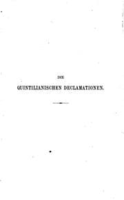 Tapa de Die Quintilianischen Declamationen