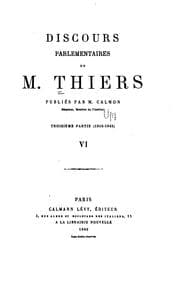 Tapa de Discours parlementaires de M. Thiers