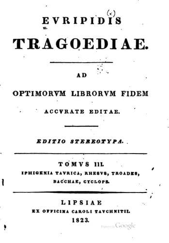 Tapa de Evripidis Tragoediae: ad optimorvm librorvm fidem accvrate editae
