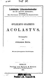 Tapa de Gvlielmvs Gnaphevs Acolastvs