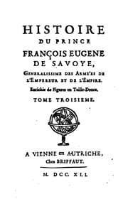 Tapa de Histoire du prince François Eugene de Savoye