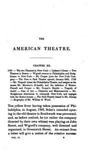 Tapa de A history of the American theatre