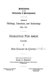 Tapa de Ingratitud por amor: comedia de don Guillen de Castro
