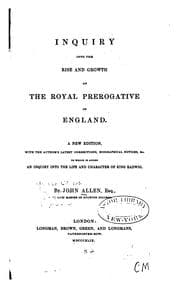 Tapa de Inquiry into the rise and growth of the royal prerogative in England