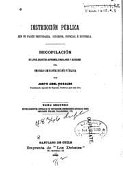 Tapa de Instrucción pública en su parte secundaria, superior, especial é histórica