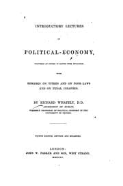 Tapa de Introductory lectures on political-economy, delivered at Oxford, in Easter term, 1831