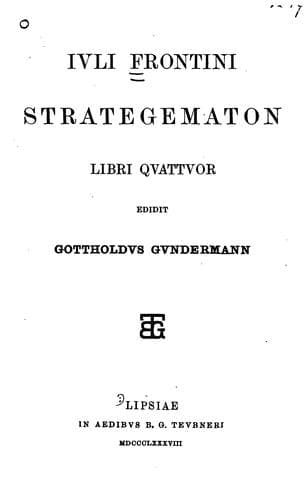 Tapa de Strategematon libri qvattvor edidit Gottholdvs Gvndermann