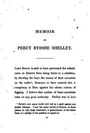 Tapa de Memoir of Percy Bysshe Shelley