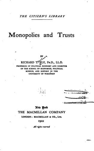 Tapa de Monopolies and trusts