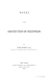 Tapa de Notes on the construction of sheepfolds