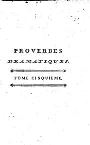 Tapa de Proverbes dramatiques de Carmontelle
