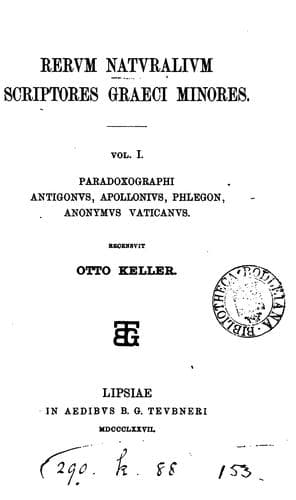 Tapa de Rervm natvralivm scriptores graeci minores