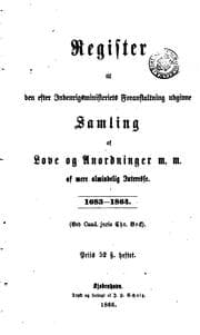 Tapa de Samling af endnu gjældende love og anordninger m. v. af mere almindelig interesse, udgiven efter Indenrigsministeriets foranstaltning ..