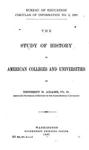 Tapa de The study of history in American colleges and universities