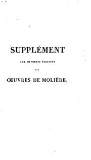 Tapa de Supplément aux diverses éditions des œuvres de Molière