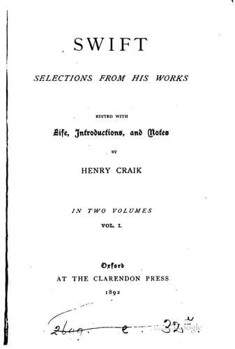 Tapa de Swift: selections from his works