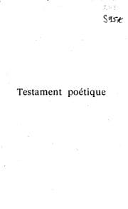 Tapa de Testament poétique