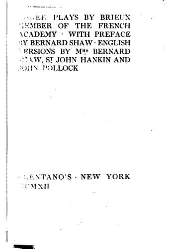 Tapa de Three plays by Brieux