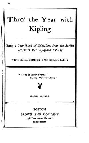 Tapa de Thro' the year with Kipling