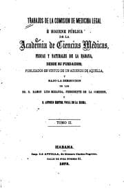 Tapa de Trabajos de la Comision de medicina legal é higiene pública de la Academia de ciencias médicas