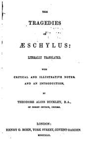 Tapa de The tragedies of Œschylus: literally translated