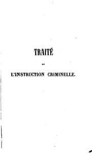 Tapa de Traité de l'instruction criminelle