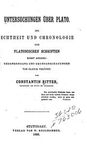 Tapa de Untersnchungen über Plato