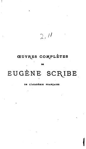 Tapa de OEuvres complètes de Eugène Scribe