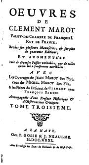 Tapa de ¿uvres de Clement Marot ..