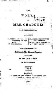 Tapa de The works of Mrs. Chapone
