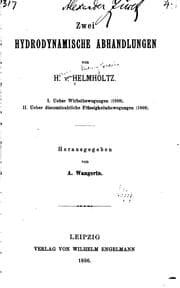 Tapa de Zwei hydrodynamische abhandlungen von H. v. Helmholtz