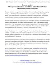 Tapa de 2005 Virgin Mary Messages to Little Mary