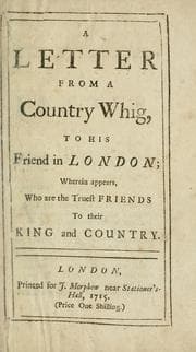 Tapa de A letter from a country Whig, to his friend in London