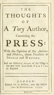 Tapa de The thoughts of a Tory author, concerning the press