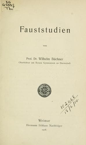 Tapa de Fauststudien