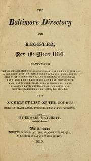 Tapa de The Baltimore directory and register, for the year 1816