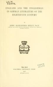 Tapa de England and the Englishman in German literature of the eighteenth century